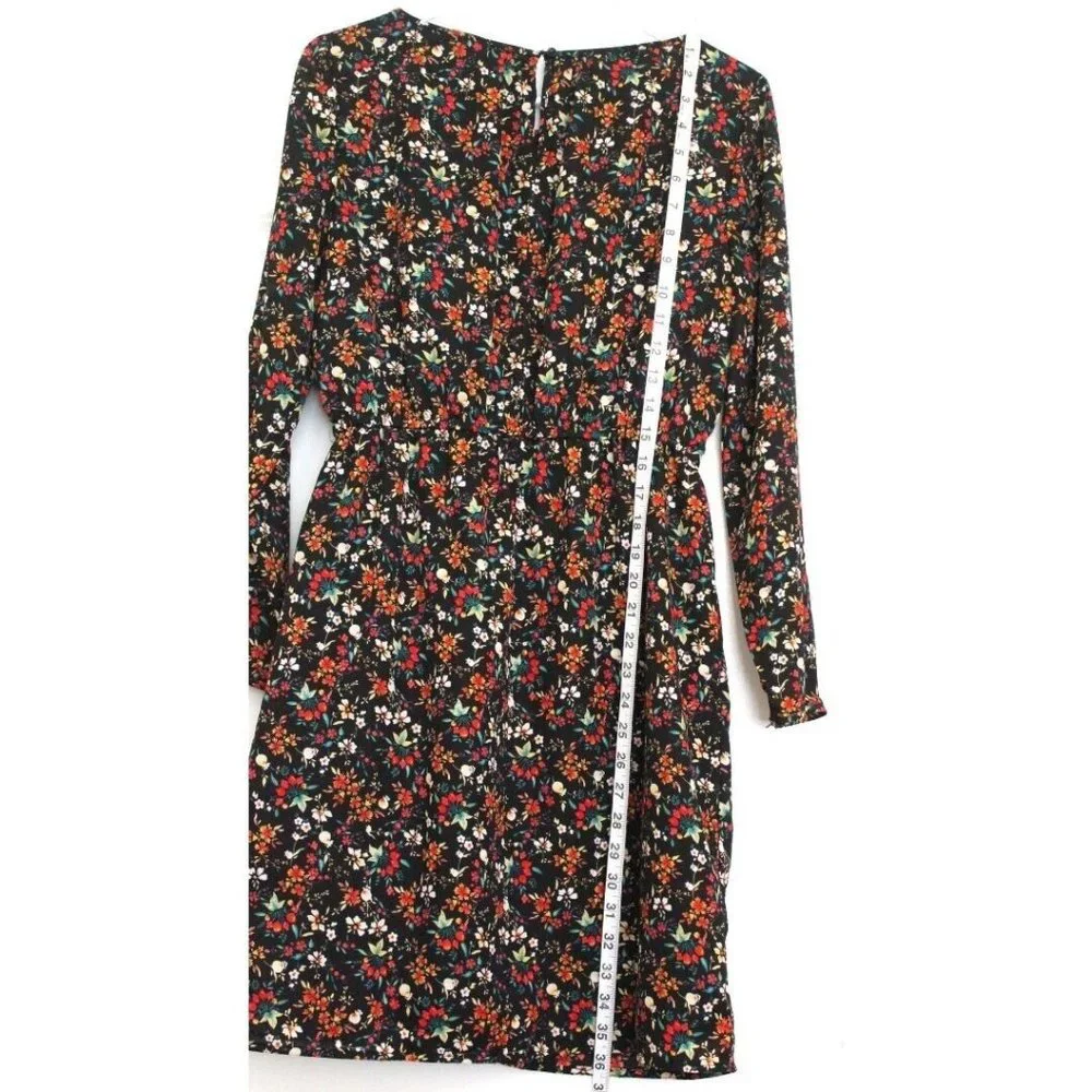 J Crew Tulip-hem Floral Dress Long Sleeves Career Office Minimalist Sz 2
